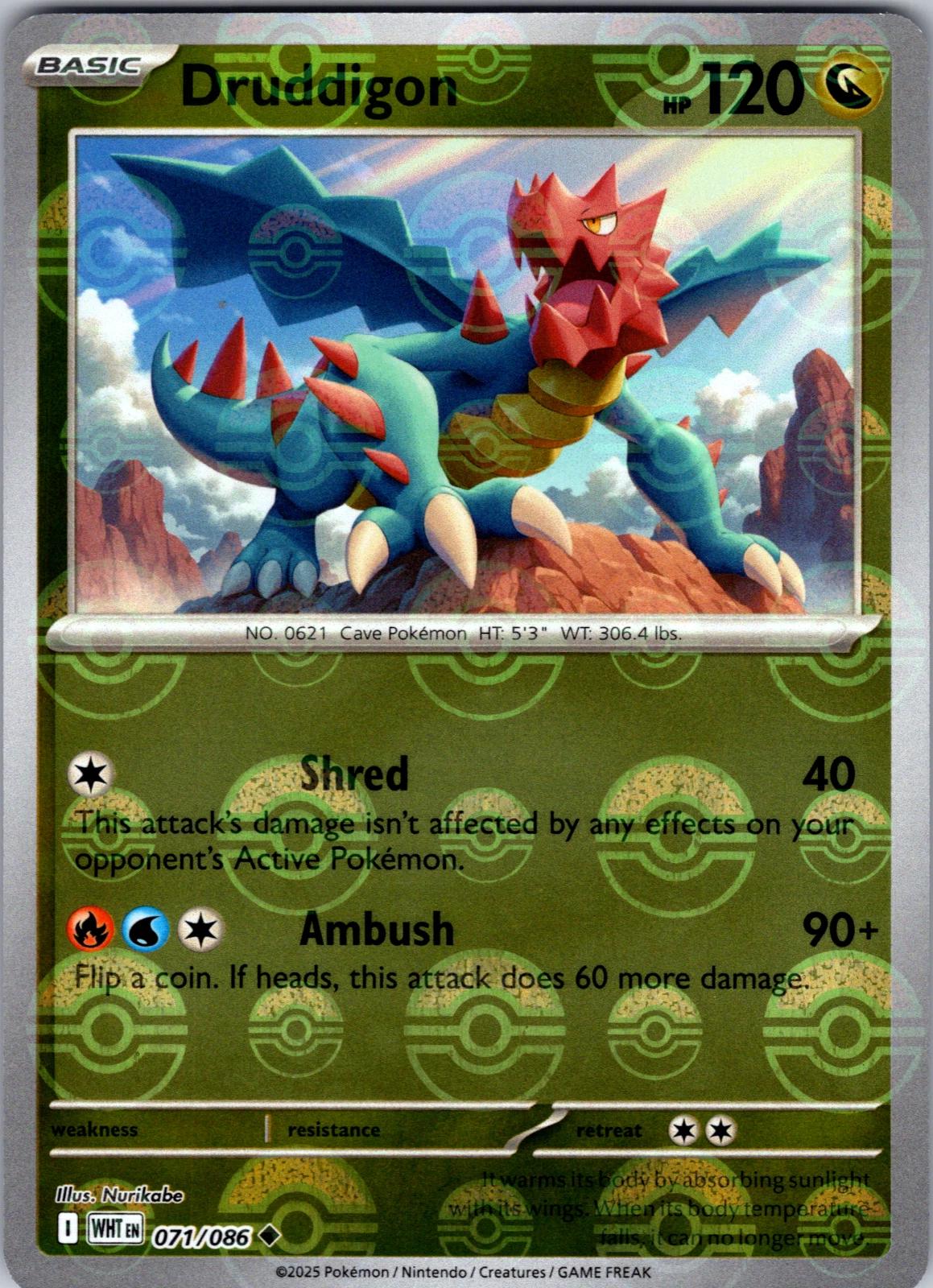 Druddigon - Pokeball Reverse - 71/86 - White Flare