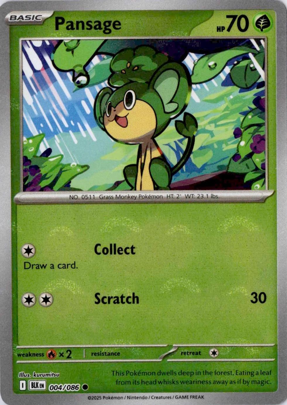Pansage - Pokeball Reverse - 4/86 - Black Bolt