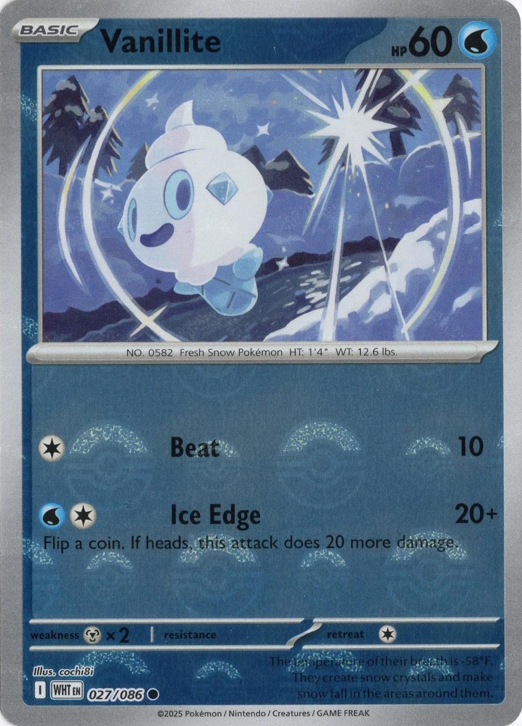 Vanillite - Pokeball Reverse - 27/86 - White Flare