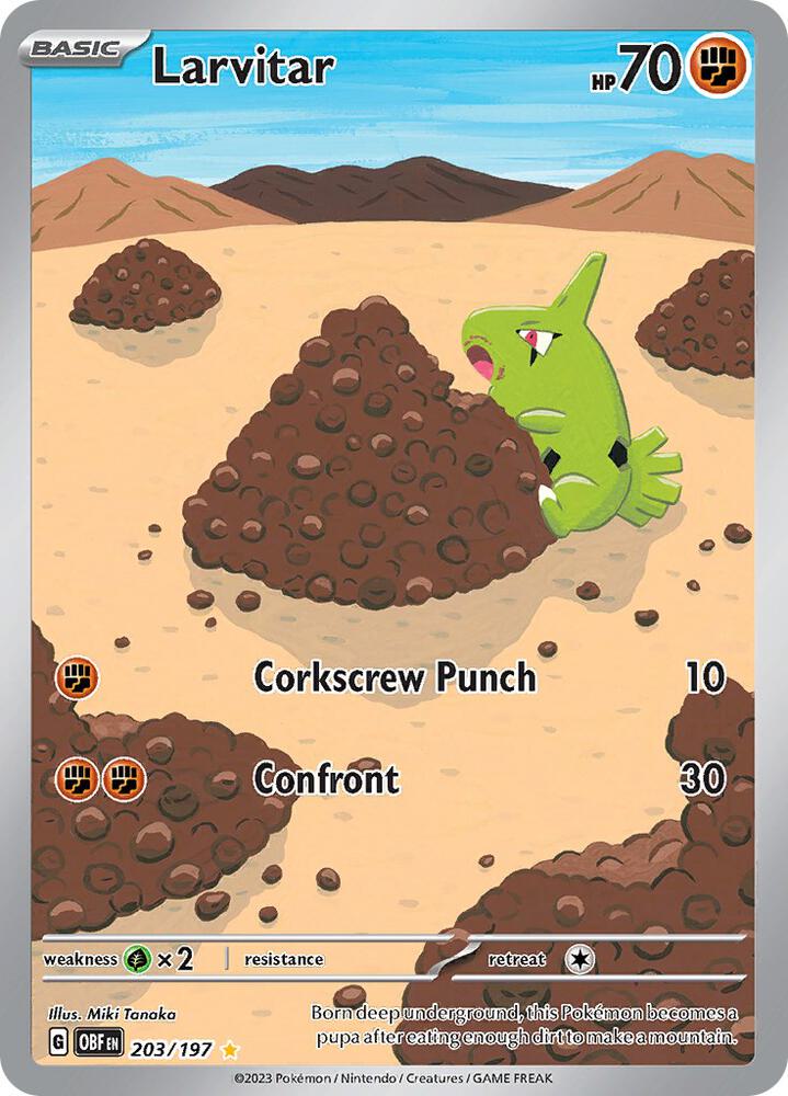 Larvitar - 203/193 - Obsidian Flames