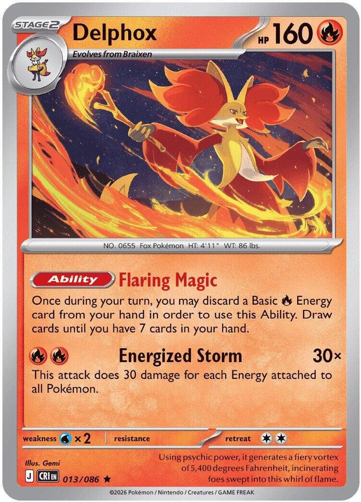 Delphox - Holo - 13/86 - Chaos Rising