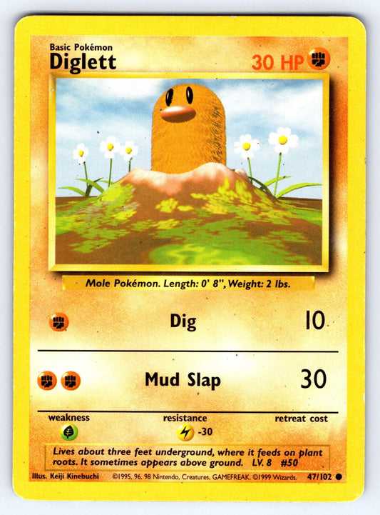 Diglett - MP - 47/102 - Base Set