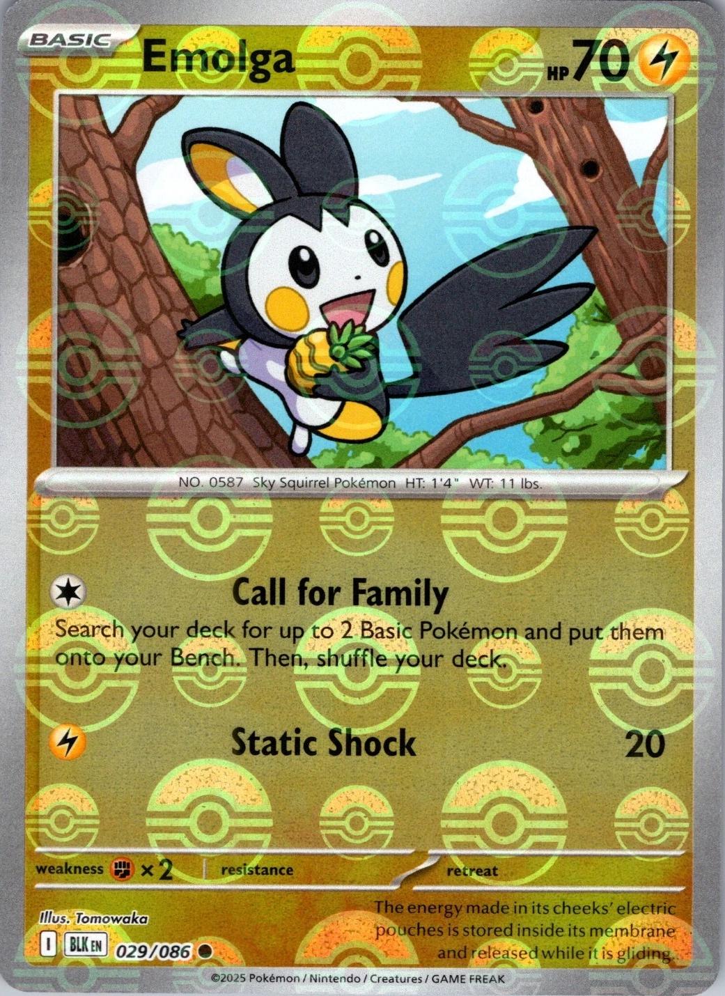 Emolga - Pokeball Reverse - 29/86 - Black Bolt