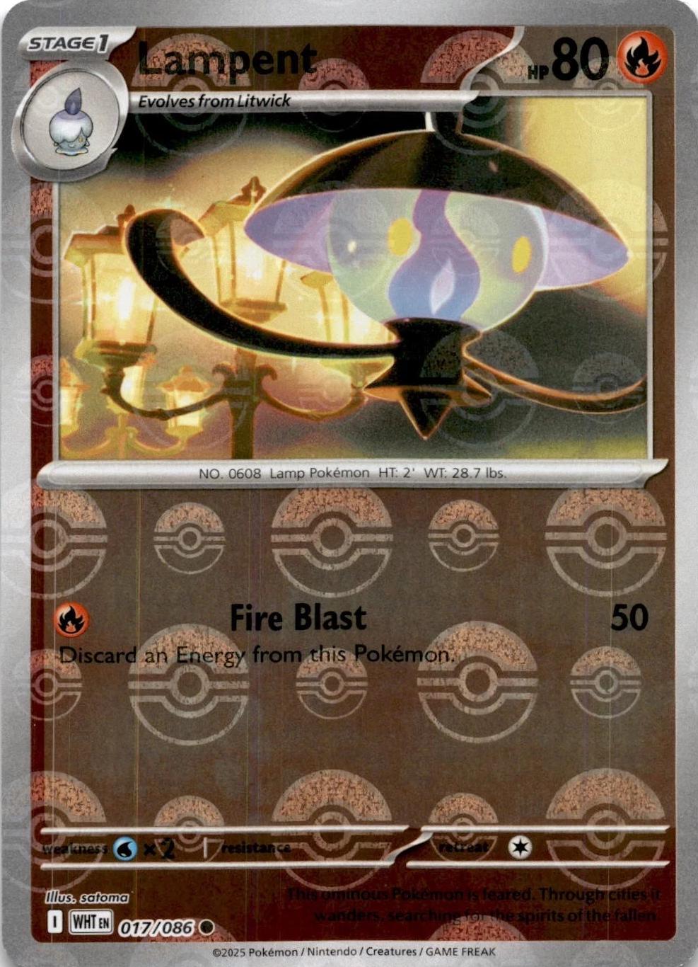 Lampent - Pokeball Reverse - 17/86 - White Flare