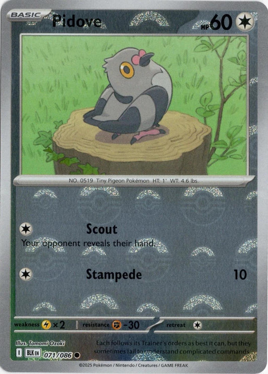 Pidove - Pokeball Reverse - 71/86 - Black Bolt