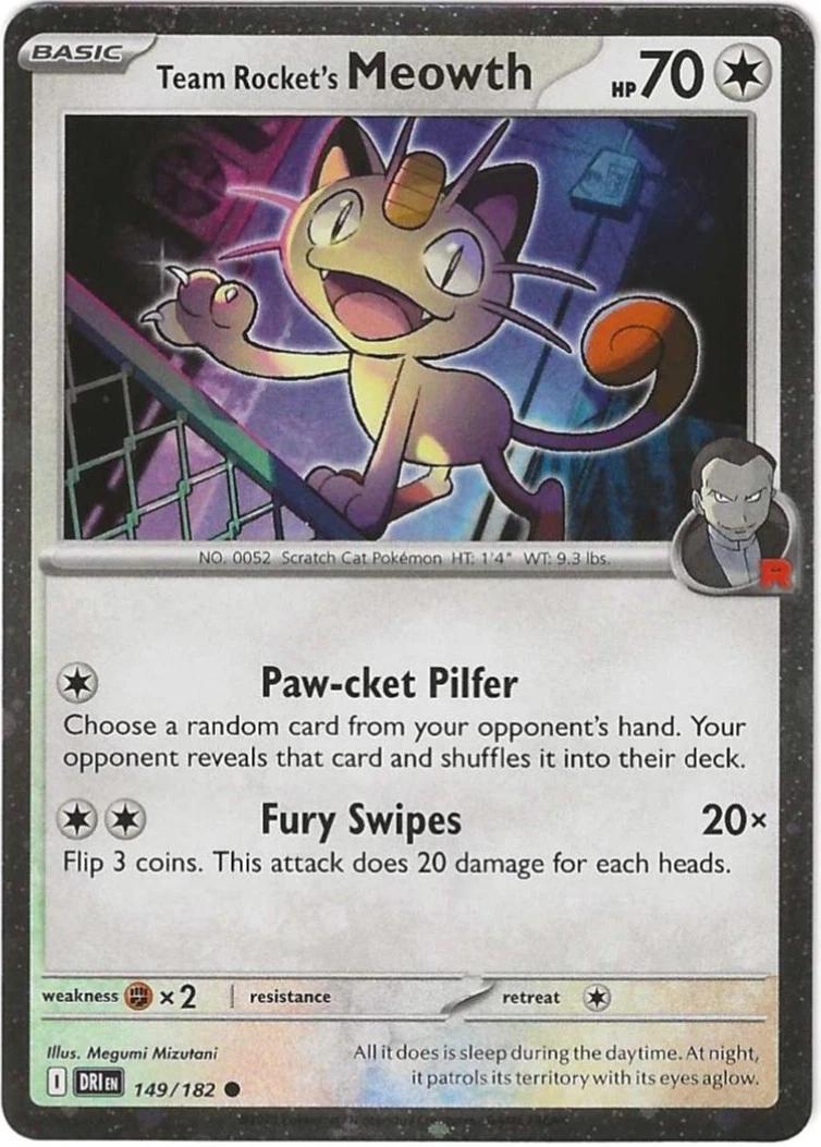 Team Rocket's Meowth - Cosmic Holo - 149/182