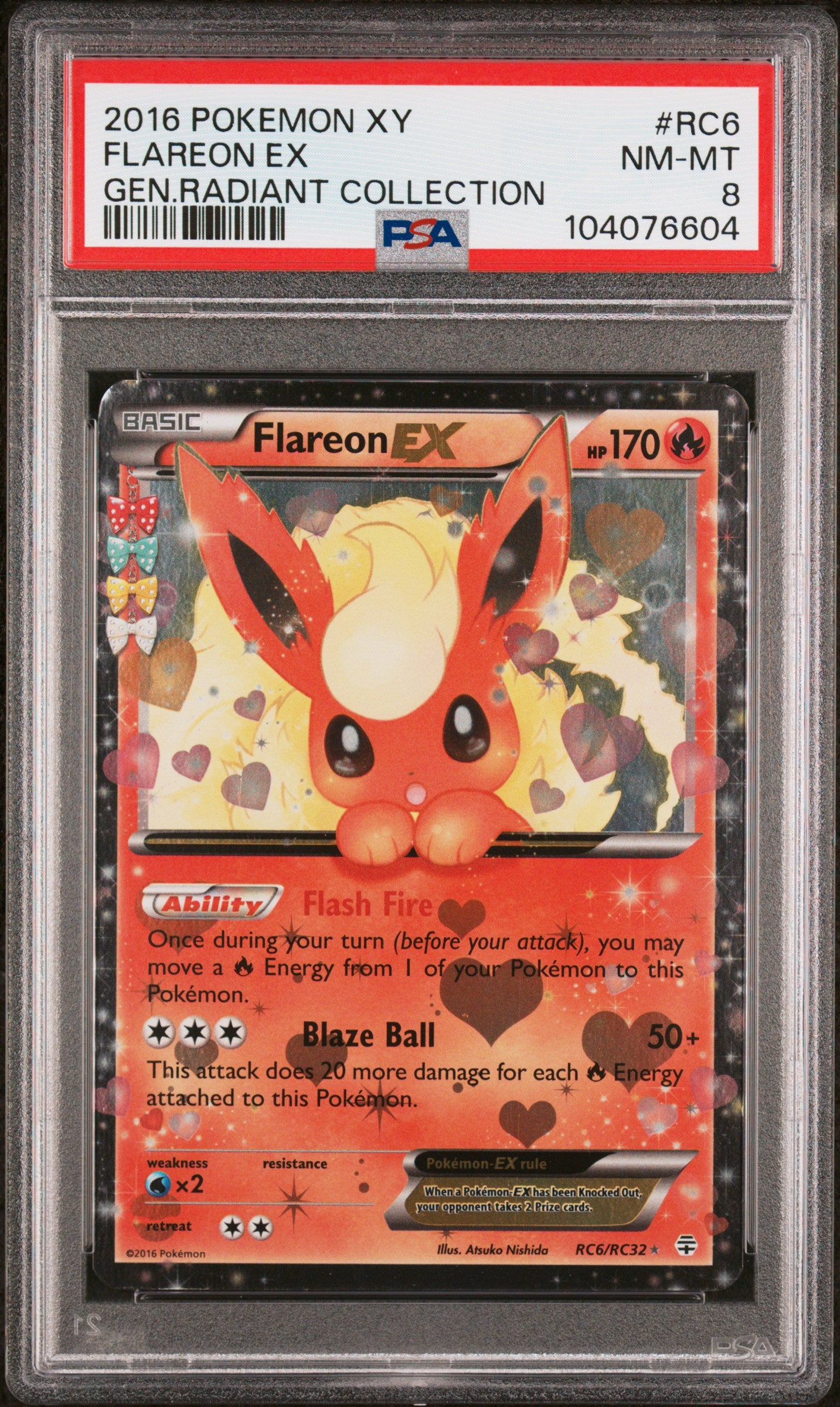 Flareon EX - Generations Radiant Collection - RC6 - PSA 8